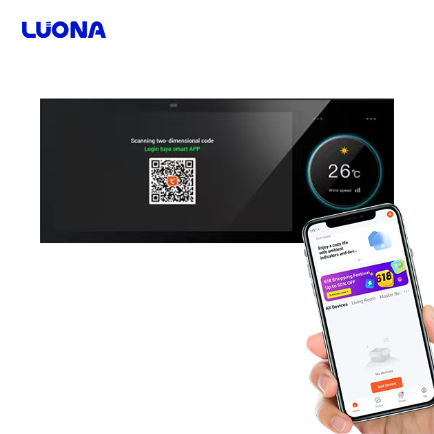 2025 New Style WiFi 6 Inch Smart Home Control Panel with Background Music Amplifier Smart Home Zigbee Gateway Wall Switch Panel