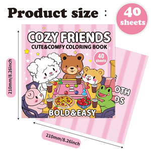 Brochure de <span class=keywords><strong>coloriage</strong></span> Little Corner pour adultes et adolescents, motifs super mignons et douillets, papier couché et reliure spirale pour la relaxation - Product Image 6