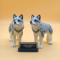 Figurine de loup polaire imprimée en 3D, réaliste, articulée, jouet pour enfants, modèle de bureau, ornement de voiture, impression 3D personnalisée, animal, chien