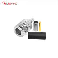 Connecteur étanche N femelle EZ Crimp pour LMR195, Jack coaxial droit sans soudure pour assemblage de câble de raccordement d'antenne – Vente en gros