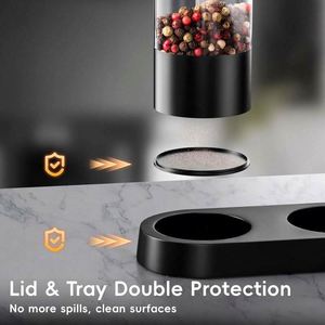 USB Rechargeable <b>Pepper</b> <b>Grinders</b> Automatic Salt and <b>Pepper</b> Mill Set With Base - Product Image 4