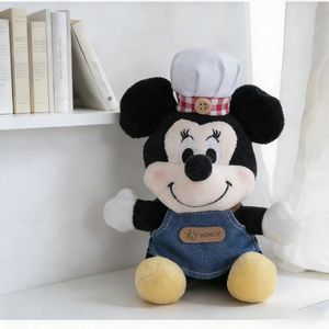 2 Stili di Peluche Chef Mickey e Minnie, Giocattoli Imbottiti <span class=keywords><strong>Disney</strong></span> con Design dell'Grembiule, Decorazione per Divano, Regalo per Coppie - Product Image 3