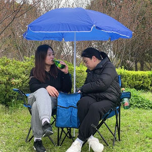 Portable Outdoor <b>Folding</b> Picnic Double Chair Cooler Beach Camping Chair - Product Image 1