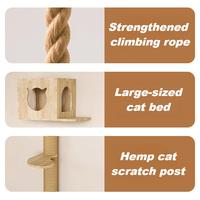 OEM/ODM Mur d'escalade mural pour chat en bois massif, griffoir en sisal, mobilier pour chat avec corde de chanvre pour chats d'intérieur corpulents