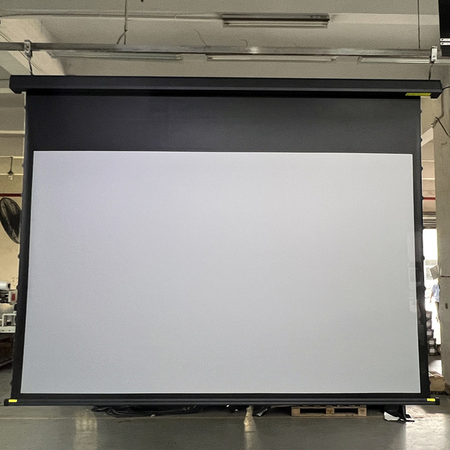 SCREEN PRO 92-180 Inch 4k Motorized ALR Tab Tension Long Throw Projector Screen Grey Electric Cinema Movie Projection