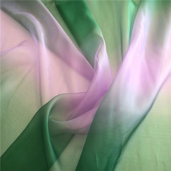 Popular Ready Goods Gradient Ramp Color Silk Organza Fabrics with Natural Material for Beautiful Dress