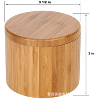 Boîte de rangement portable en bois pour thé, style moderne et luxueux, 90x76mm, baril de stockage de céréales domestique, boîte à sel, boîte à épices