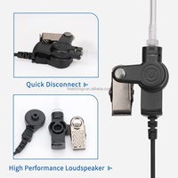 Écouteur tube acoustique transparent noir étanche 3,5 mm pour talkie-walkie radio bidirectionnelle portable d'hôtel, vente en gros usine 2026