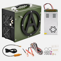 Compresor de Aire PCP AIRMEGA Verde de Alta Presión 4500psi/300bar/30mpa 110V DC con Ventilador de Enfriamiento y Apagado Automático 12V para Buceo y Paintball