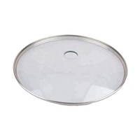 SHIXING couvercle en verre trempé dôme couvercle en verre en acier inoxydable avec trou de vapeur adapté aux ustensiles de cuisine cuisson couvercle de poêle à frire