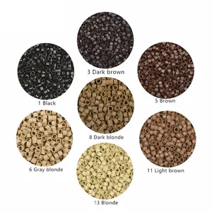 1000 pièces 4.0X2.8X2.8mm Micro anneaux liens <span class=keywords><strong>perles</strong></span> armure toile <span class=keywords><strong>sans</strong></span> Silicone pour outils d'extension <span class=keywords><strong>de</strong></span> cheveux - Product Image 1