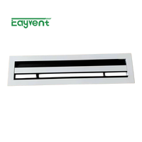 Grille de ventilation murale en alliage d'aluminium à lamelles réglables pour sortie d'air HVAC, fabrication OEM ODM, longueur et couleur personnalisables
