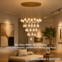 Lustre de salon en fer forgé LED, grand modèle, ajouré, de luxe, pour villa duplex, loft, escalier, hall de restaurant et espaces hauts