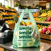 Sacs de courses en plastique personnalisés de 30, 60 et 90 litres avec poignées pour supermarchés et épiceries, emballage en gros