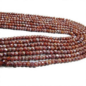 ลูกปัดเซอร์ไพลต์สีแดงธรรมชาติขนาด 3-4 มม. ความยาว 13.5 นิ้ว - Product Image 1