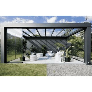 3x3 3x4 3x5 3x6 4x3 4x4 4x5 4x5 4x6 <span class=keywords><strong>5x3</strong></span> 5x4 Kits de pergola Toit à persiennes bioclimatique motorisé en aluminium pour l'extérieur avec verre porte - Product Image 3