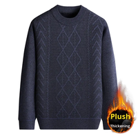 Nouveauté Hiver – Pull Homme Doux et Décontracté en Maille Torsadée Épaisse – Pull Ras du Cou Classique pour Homme