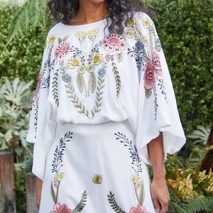 Vestido Largo Informal de Alta Calidad para Mujer, Personalizado, de Manga Larga, Ropa de Playa, Vestido Bordado - Product Image 2