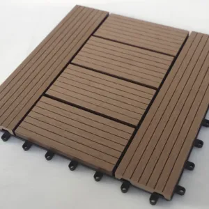 Fournisseur d'or personnalisé 30x30cm bricolage wpc extérieur imbriqué tuiles bois plastique composite plancher de jardin