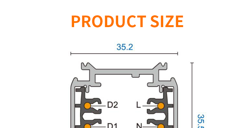 Single Phase 1M DALI Track in High-end Quality Main Materials Copper and Aluminum Profile 230V 16A Max with DALI Signal