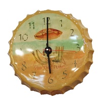 Letrero de metal con grabado en relieve vintage, artesanías decorativas, para cerveza, vino, botella, reloj de metal, placa colgante