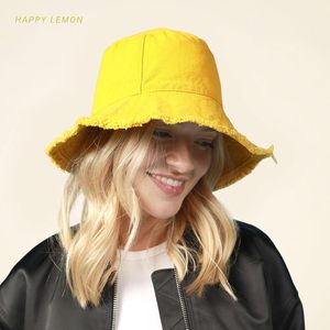 Frayed Bucket Hat Unisex 100% Cotton Wide Brim <b>Beach</b> Outdoor Summer Headwear - Product Image 6