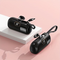 CHXDEV 2 en 1 Mini pantalla LED Powerbank 5000 MAh Estación de Banco de energía pequeño cargador portátil para iPhone carga tipo C cargador