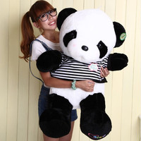 Boneka Panda Lucu Bergaris Hitam & Putih ZONOBLE - Hadiah Valentine Kustom Pabrik untuk Anak-Anak & Remaja