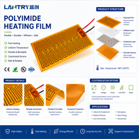 Plaque chauffante carrée PI 120x120mm 48V 120W 220°C, élément chauffant flexible à haute température en film polyimide mince