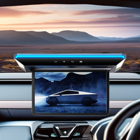 Moniteur de toit de voiture motorisé 14 pouces Android 14 4 Go + 64 Go avec écran tactile, Mirror Link, USB, SD et entrée A/V