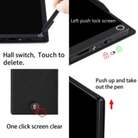 6.5 "Tablette à dessin plein écran Bloc-notes numérique effaçable réutilisable avec interrupteur Hall et étui pour tablette Tablette à écrire LCD