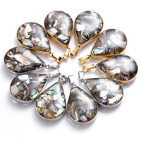 Goutte d'eau coquille épissage naturel ormeau coquille pendentif collier bijoux en gros