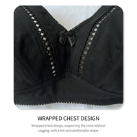 Soutien-gorge grande taille en coton sans armatures, non doublé, prêt à être expédié, avec œillets, minimisant, respirant et couvrant intégralement