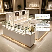 GZowin Schmuckvitrine mit Schloss, LED-Beleuchtung, umweltfreundlichem Design – anpassbare Farben für Theken- und Kioskdisplays im Einzelhandel