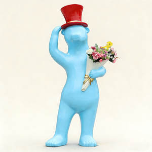 Ensemble de statues d'ours en fibre de verre sculptées, résistantes aux intempéries, pour espaces commerciaux, figurines d'animaux personnalisées - Product Image 3