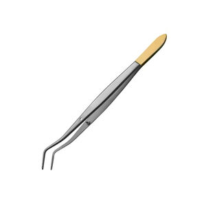 Pince dentaire Half Gold Meriam à manche lisse, forceps à coton et à pansements, pince dentaire chirurgicale incurvée dentée - Product Image 4