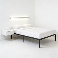 Cadre de lit plateforme en acier personnalisable, sans sommier requis, montage facile, sans bruit, base de matelas portable, entrepôt
