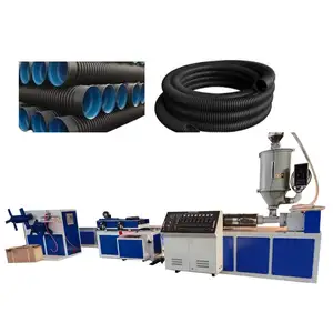 Pvc Pp Pe Singles Twin Wall Gegolfde Buis Buis Loodgieterswerk Zachte Flexibele Extrusie Maken Machine Lijn