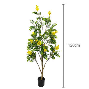 Planta en Maceta Grande de Estilo Nórdico, Material PE, 130 cm, Duradera, Ecológica, Sofora Japonica, para Interiores, Sala de Estar - Product Image 5