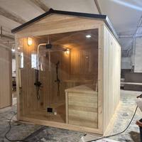 Cabine de douche hydromassante à vapeur avec verre trempé, cabine spa avec éclairage de fond et lampe de plafond pour salle de bain à domicile