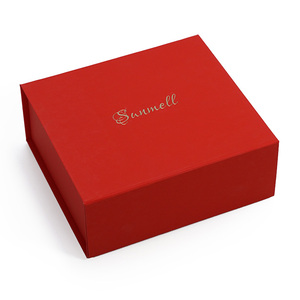 Boîte cadeau rigide <span class=keywords><strong>Luxy</strong></span> rouge avec logo en feuille d'or, fermeture magnétique, boîte en papier pliable pour emballage de cadeaux de mariage et de Noël - Product Image 1