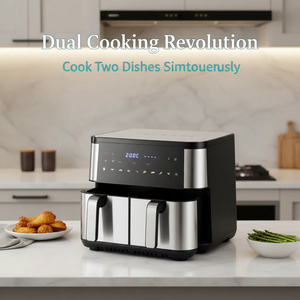 <span class=keywords><strong>Friteuse</strong></span> à air à <span class=keywords><strong>double</strong></span> compartiment 5+5L, côté gauche grillé, côté droit frit simultanément, retirer du feu, <span class=keywords><strong>friteuse</strong></span> à air intelligente pour la maison - Product Image 3