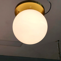 Plafonnier rond en verre pour intérieur, douille E14, 110 à 220V, pour éclairage résidentiel