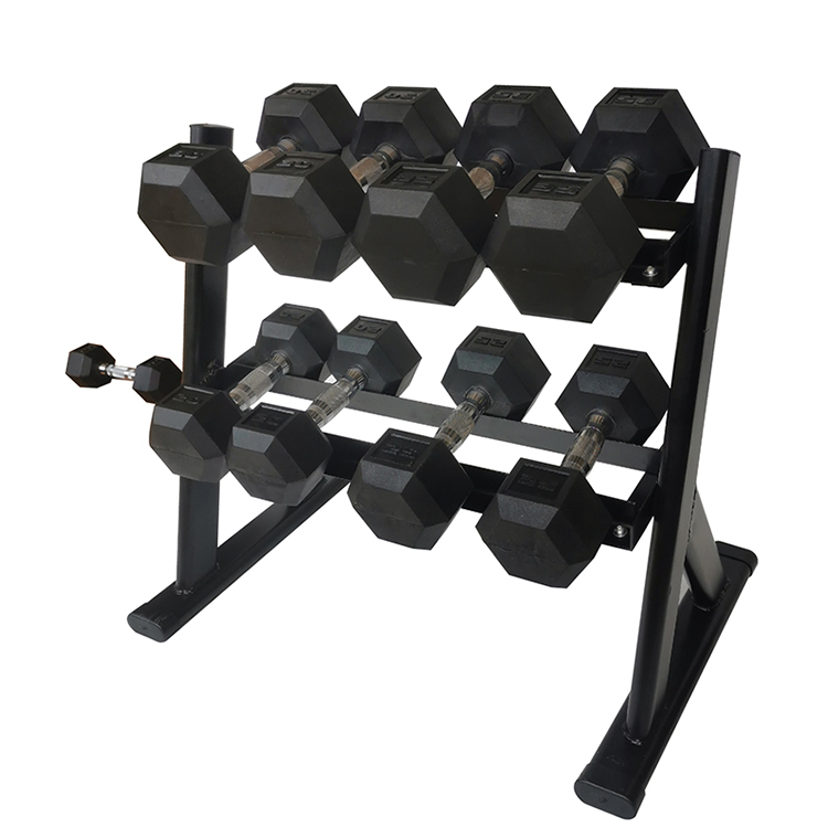 gym fitness equipment high-end adjustable 3 tier 15 pair triangle hex ...
