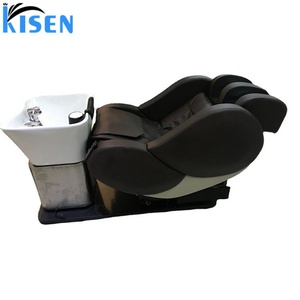 Kisen Good Quality Hair Salon Shampoo Chair <b>Electronic</b> Sl Back Track airbag Kneading Shampoo Chair with <b>Massage</b> - Product Image 1