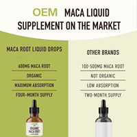 Gouttes liquides orales de racine de maca 20 ml, soutien antioxydant, énergie, hormones, immunité, sommeil, compléments alimentaires OEM pour femmes adultes