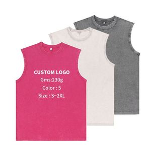 เสื้อยืดแขนกุดผู้ชายลดราคา ผ้าฝ้าย 100% สกรีนลายตามสั่ง สไตล์เรโทร วินเทจ สตรีทแวร์ ระบายอากาศได้ดี เสื้อยืดลำลองใส่สบายสำหรับฤดูร้อน - Product Image 4