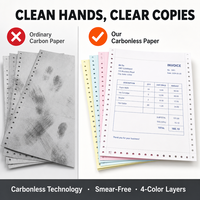 Papier autocopiant pour ordinateur 241x279mm, 2 ou 3 plis, pour factures, 500 sets, FSC CE, impression personnalisée, faible MOQ