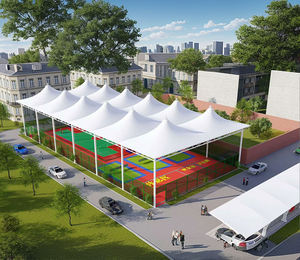 أفضل سعر لهياكل الأغشية المطاطية المقاومة للماء من مواد PVDF و PTFE و TFE لأسطح الملاعب الرياضية الخارجية وخيام كرة القدم والتنس - Product Image 3