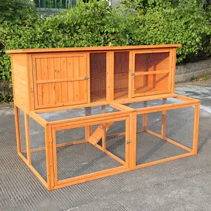 Wasserdichtes Kaninchen Hutch Fir Holzhaus Outdoor Pet House Lieferant Kaninchen Hutch Meers chweinchen Haus Kaninchen käfig